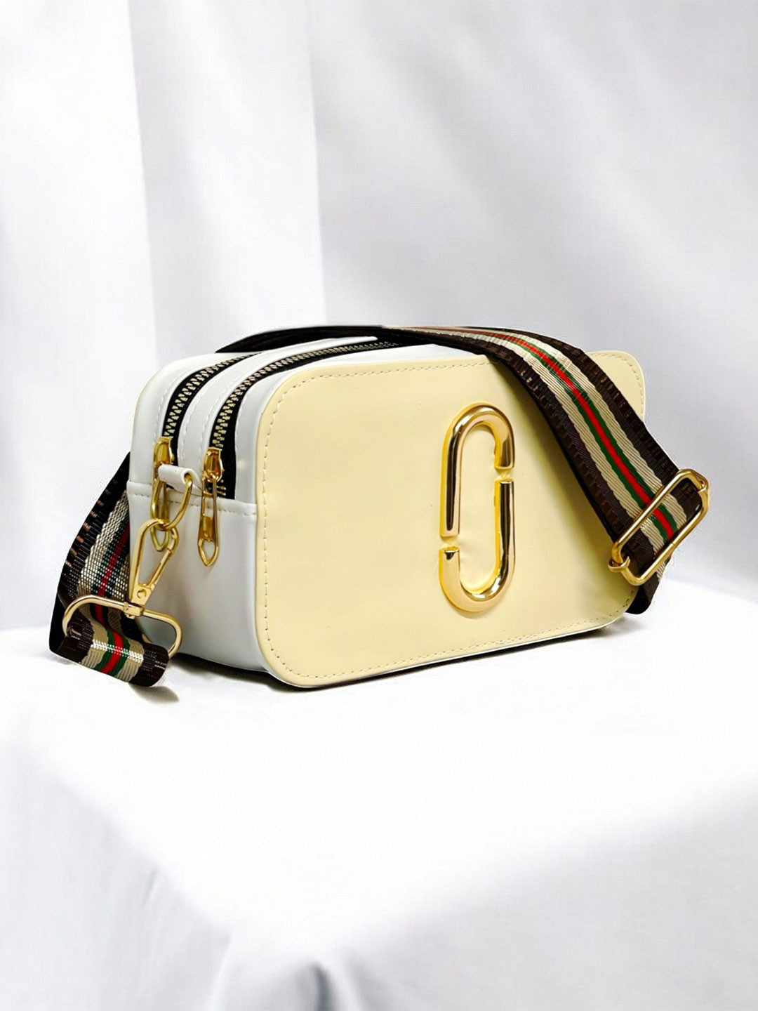 CLARIS JAMES Women PU Detachable Sling Strap Bag