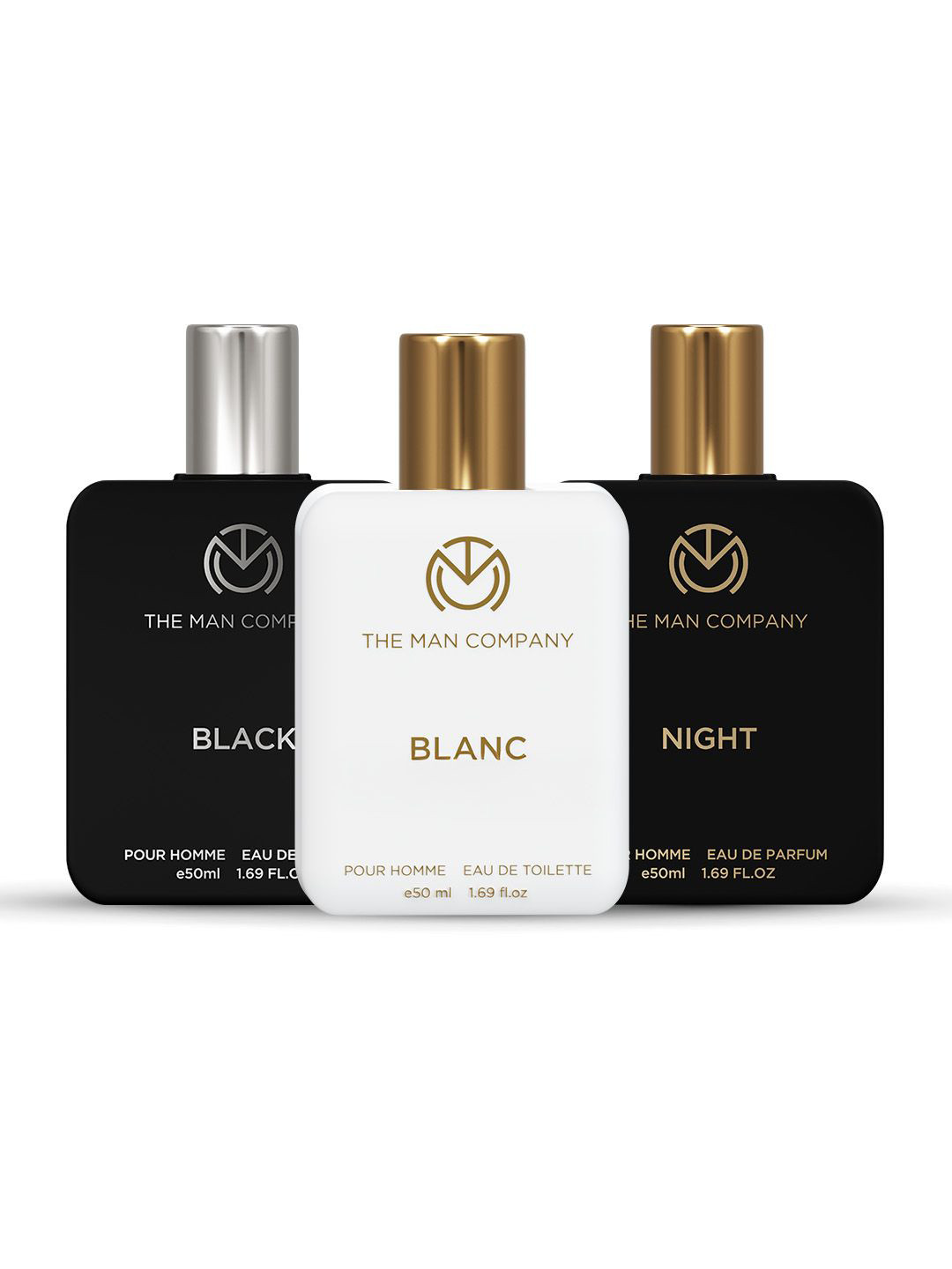 THE MAN COMPANY Set Of 3 Men Black, Night & Blanc EDT & EDP - 50ml Each