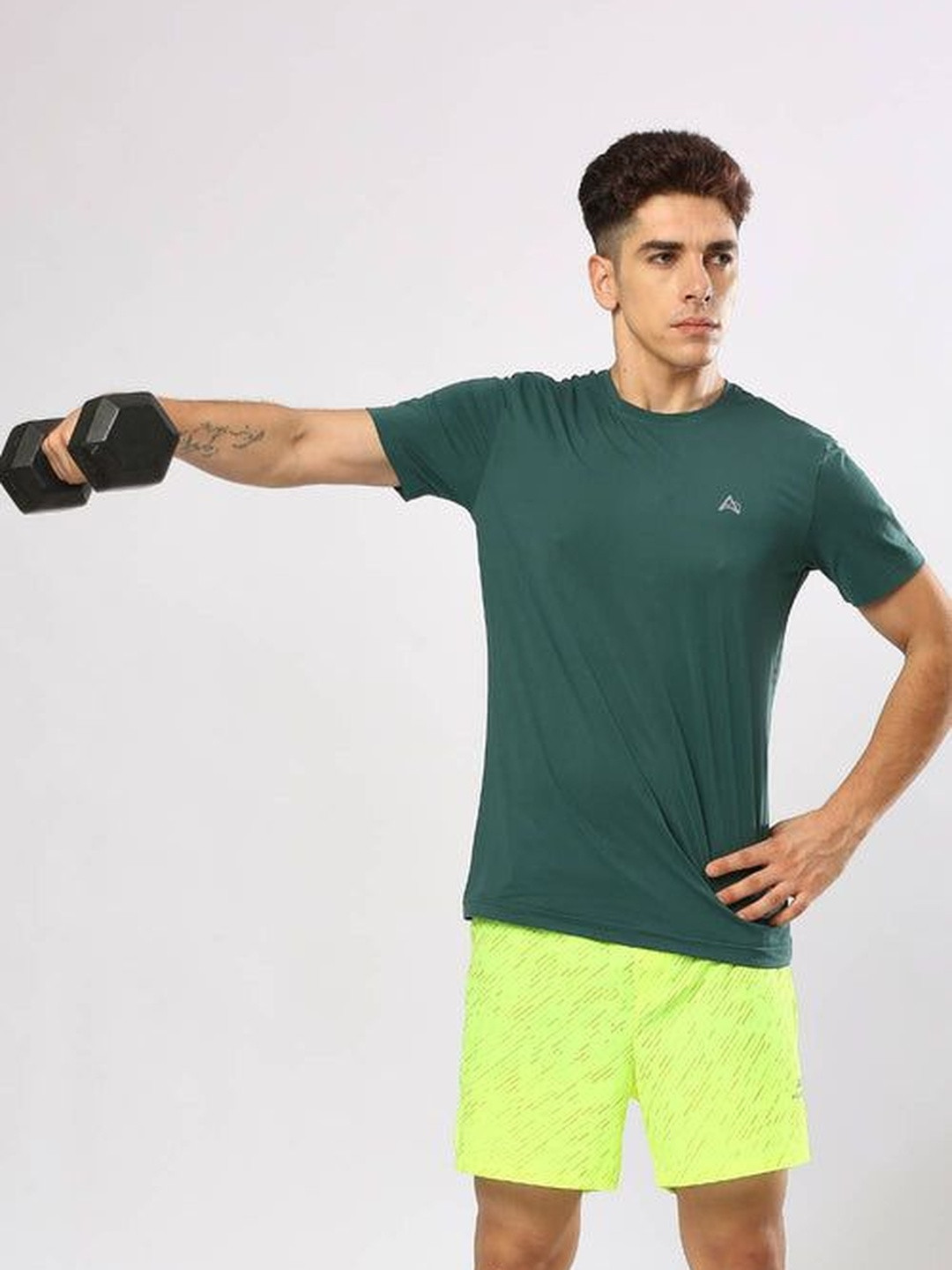 AGUANTE Men Regular Fit Round Neck Short Sleeve Training or Gym T-shirt