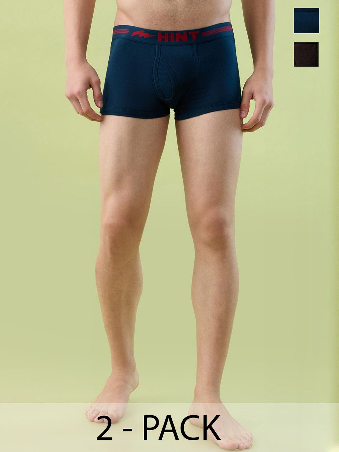 HINT Men Pack Of 2 Soft Cotton Moisture-Absorbing Breathable Mini Trunks