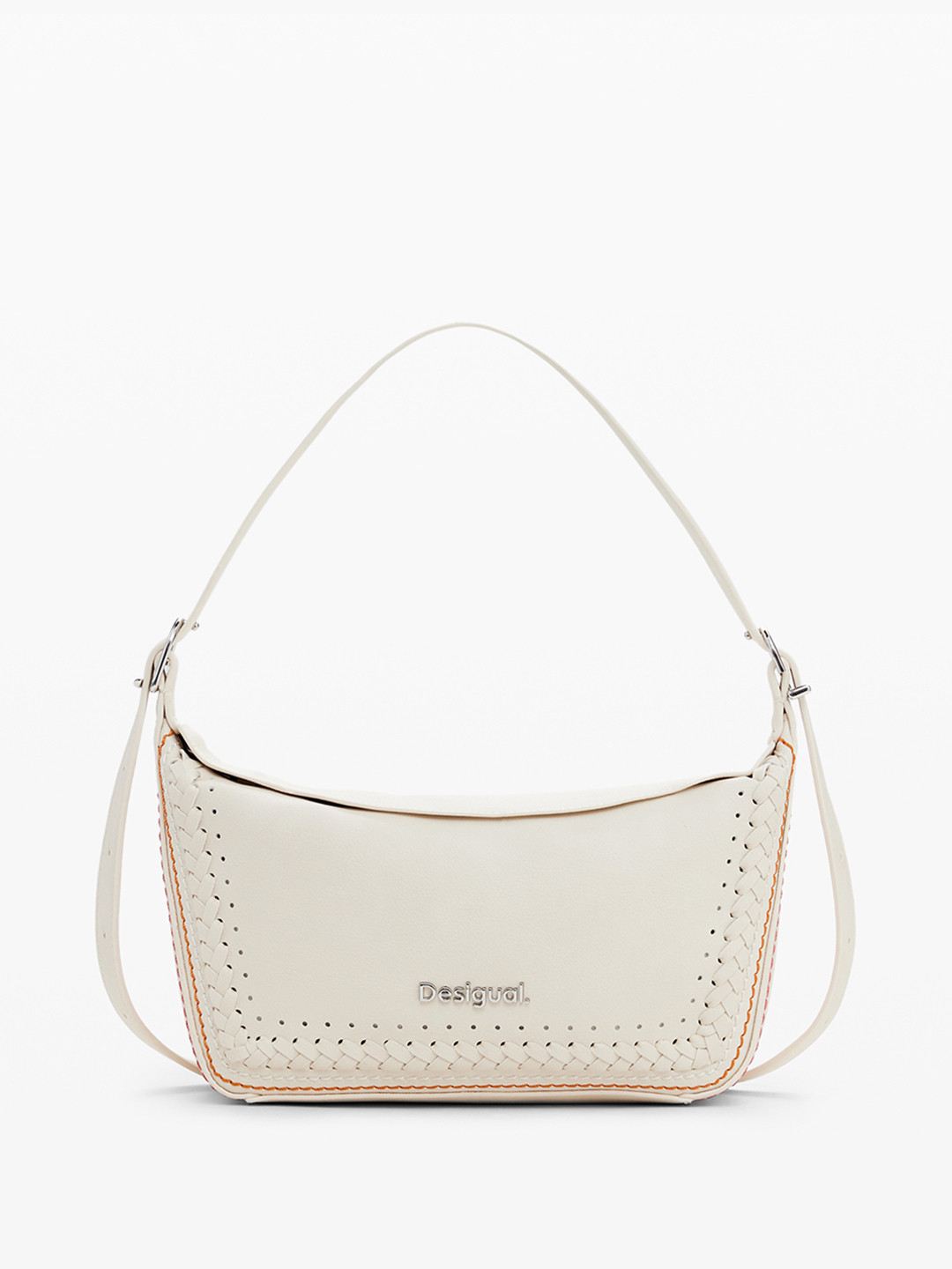 Desigual Braided & Contrast Stitch Detail Shoulder Bag