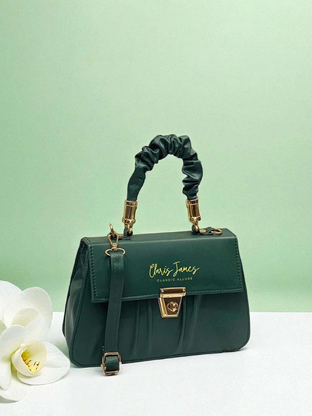 CLARIS JAMES Women Brand Logo Printed Crossbody Satchel Bag