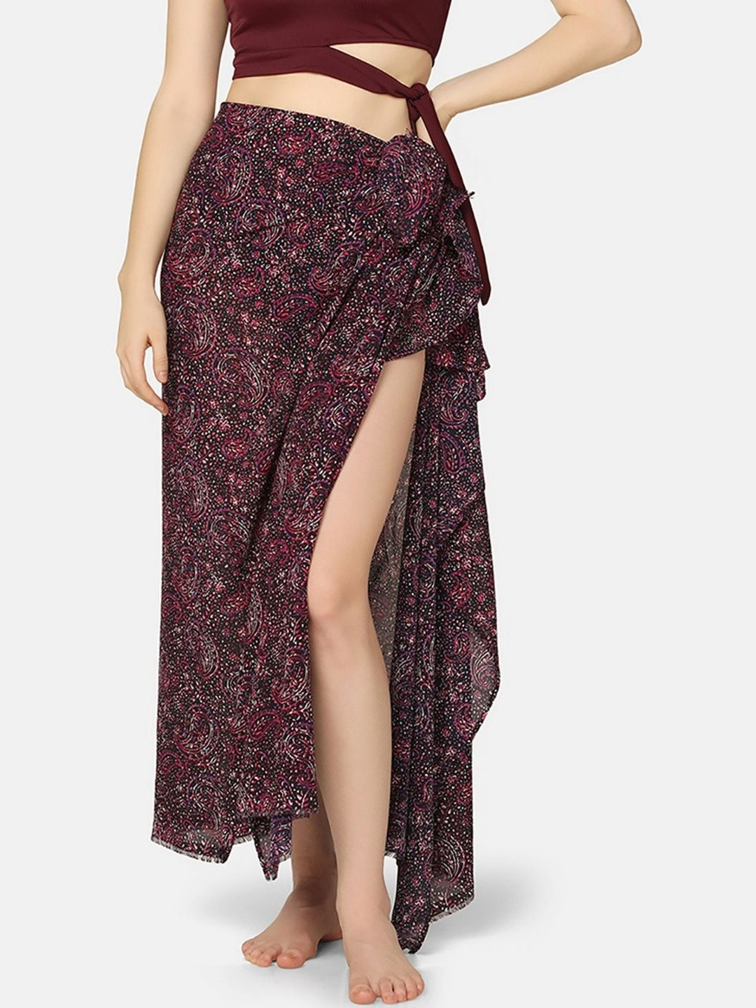 Da Intimo Paisley Printed Sarong Wrap Around Swimwear Cover Up Bottom