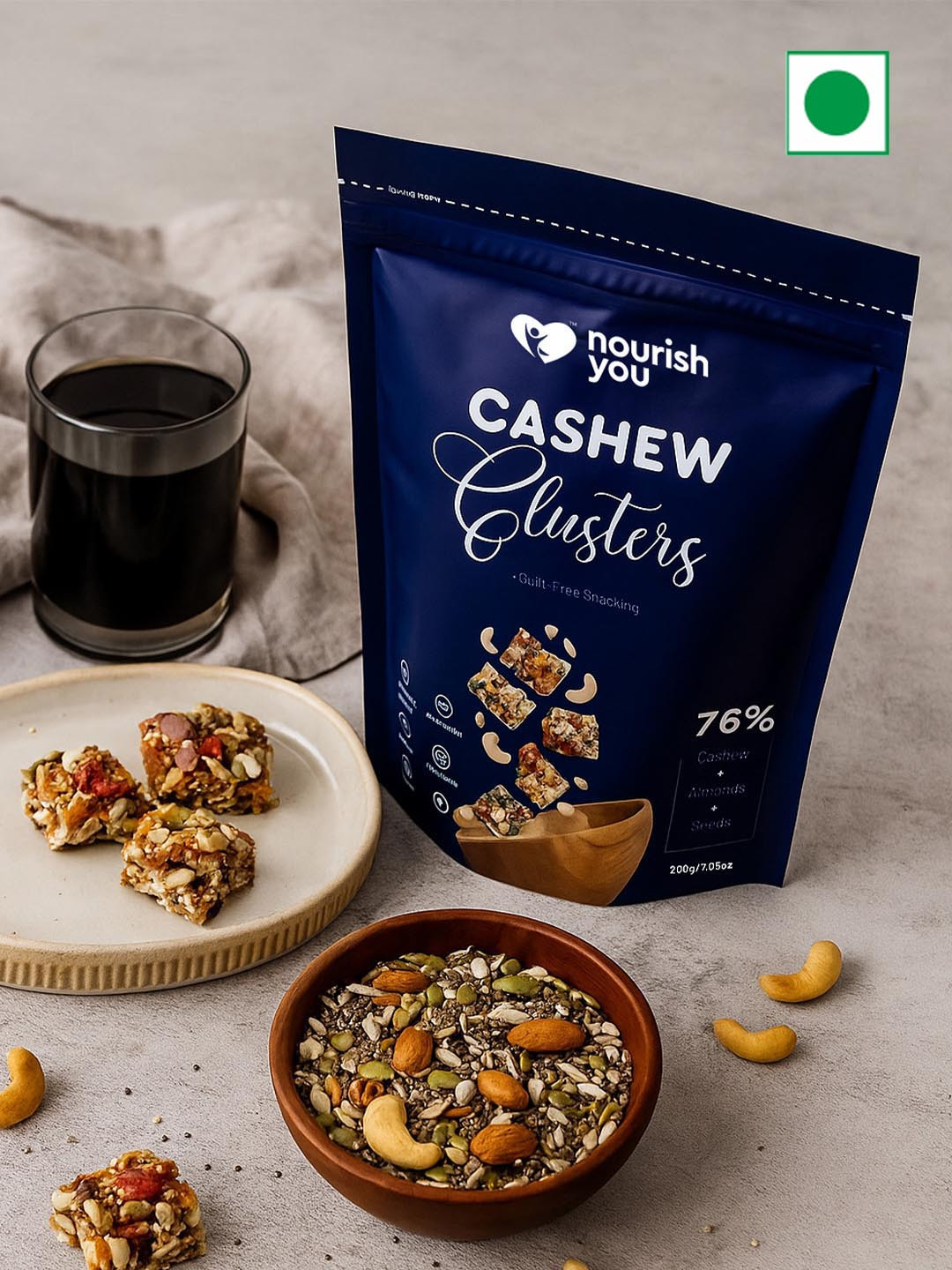 Nourish You Cashew Almond Dryfruit Clusters- 200g