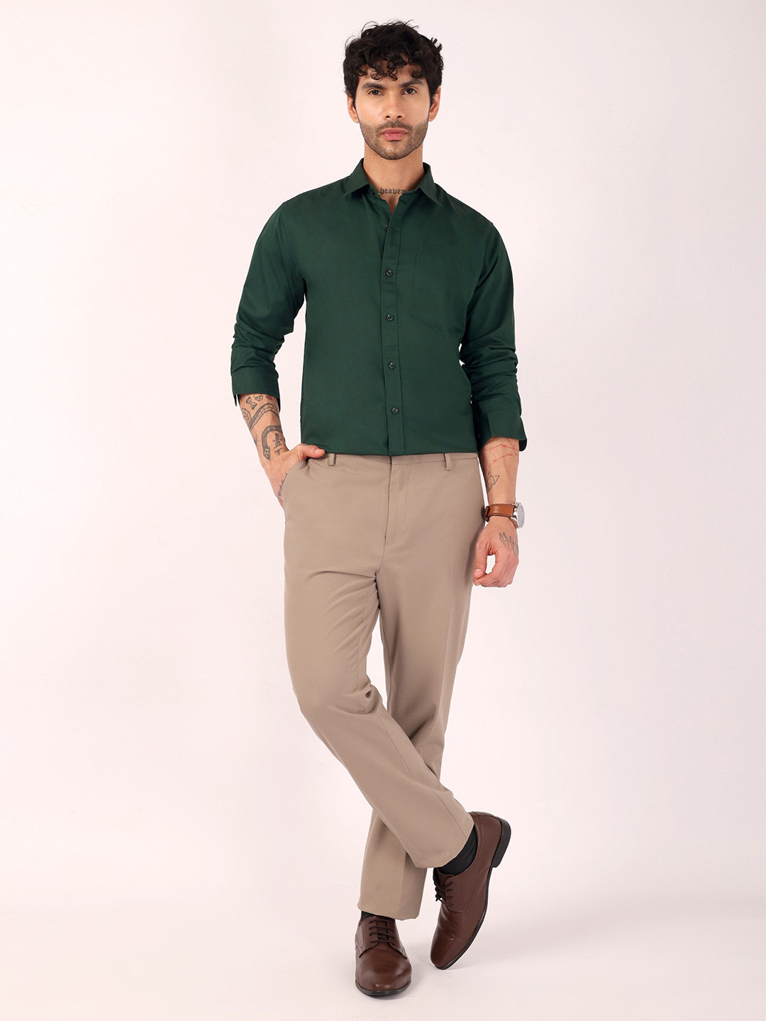 SUI DHAGA Relaxed Fit Cotton Spread Collar Full Sleeves Casual Shirt