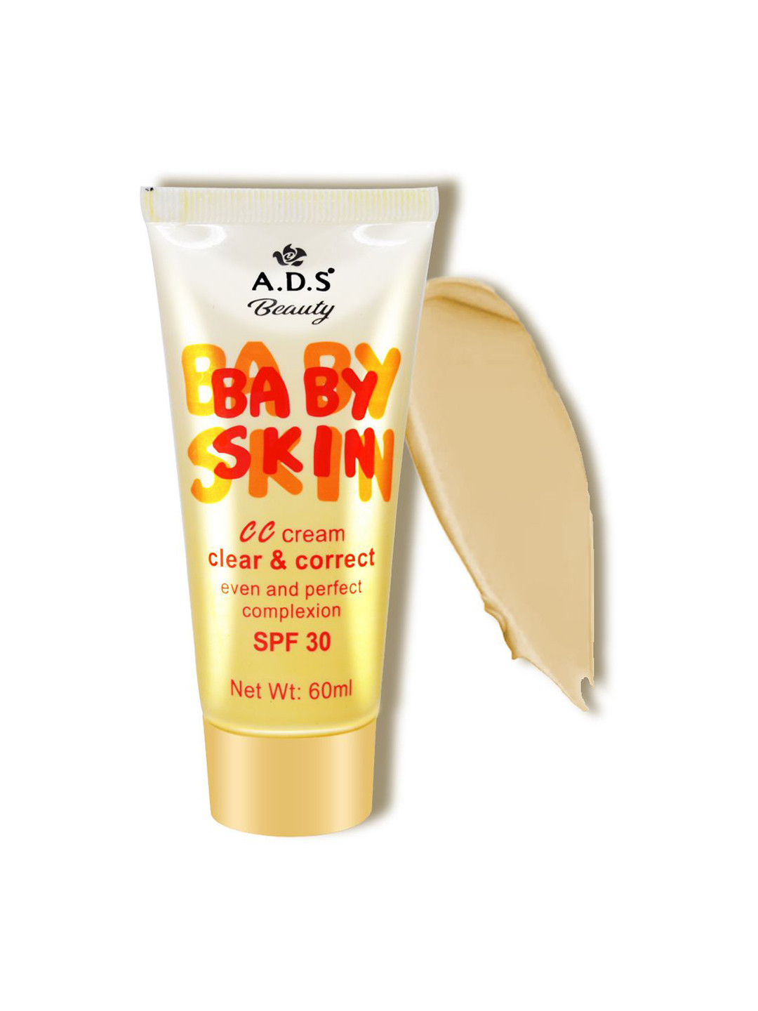 A.D.S Baby Skin Clear & Correct Waterproof SPF 30 CC Cream Foundation 60 ml Shade-02