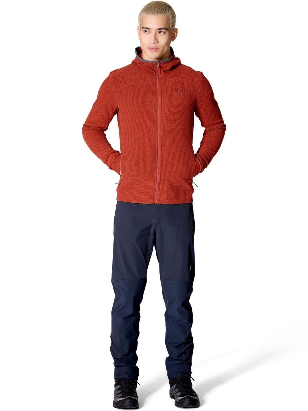 Rab Men Brand logo Self Design Woollen Hooded Lightweight Outdoor Tailored Jacket