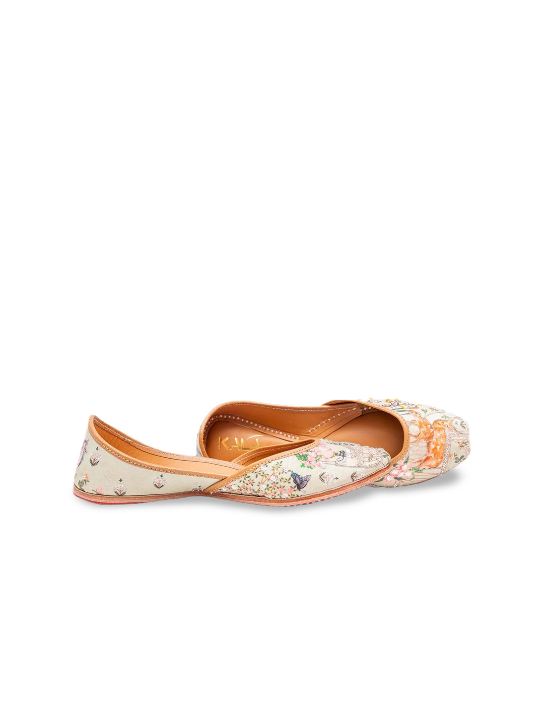 Kala India Women Winding Wilderness Printed Leather Mojaris