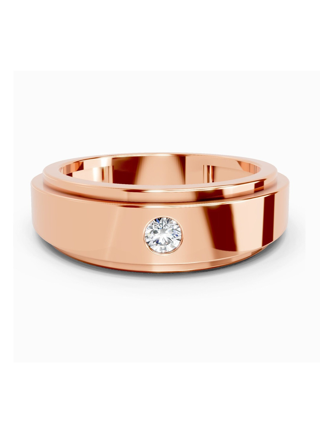 Sparkles Men 14Kt Gold Finger Ring With 0.11 Carat Lab Grown Diamond - 3.82 g