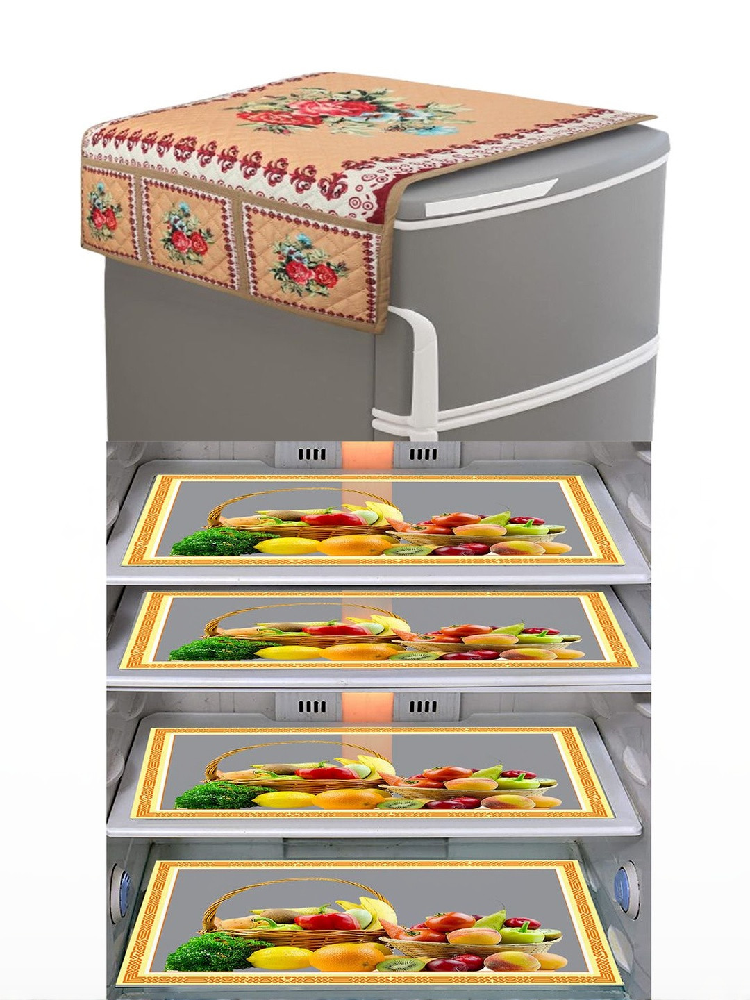 LooMantha 4 Fridge Mat & 1 Fridge Top Cover