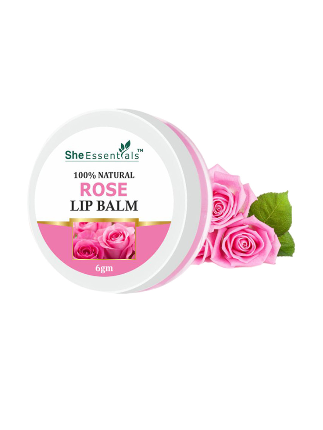 She Essentials Rose Natural Lip Balm - 6gm