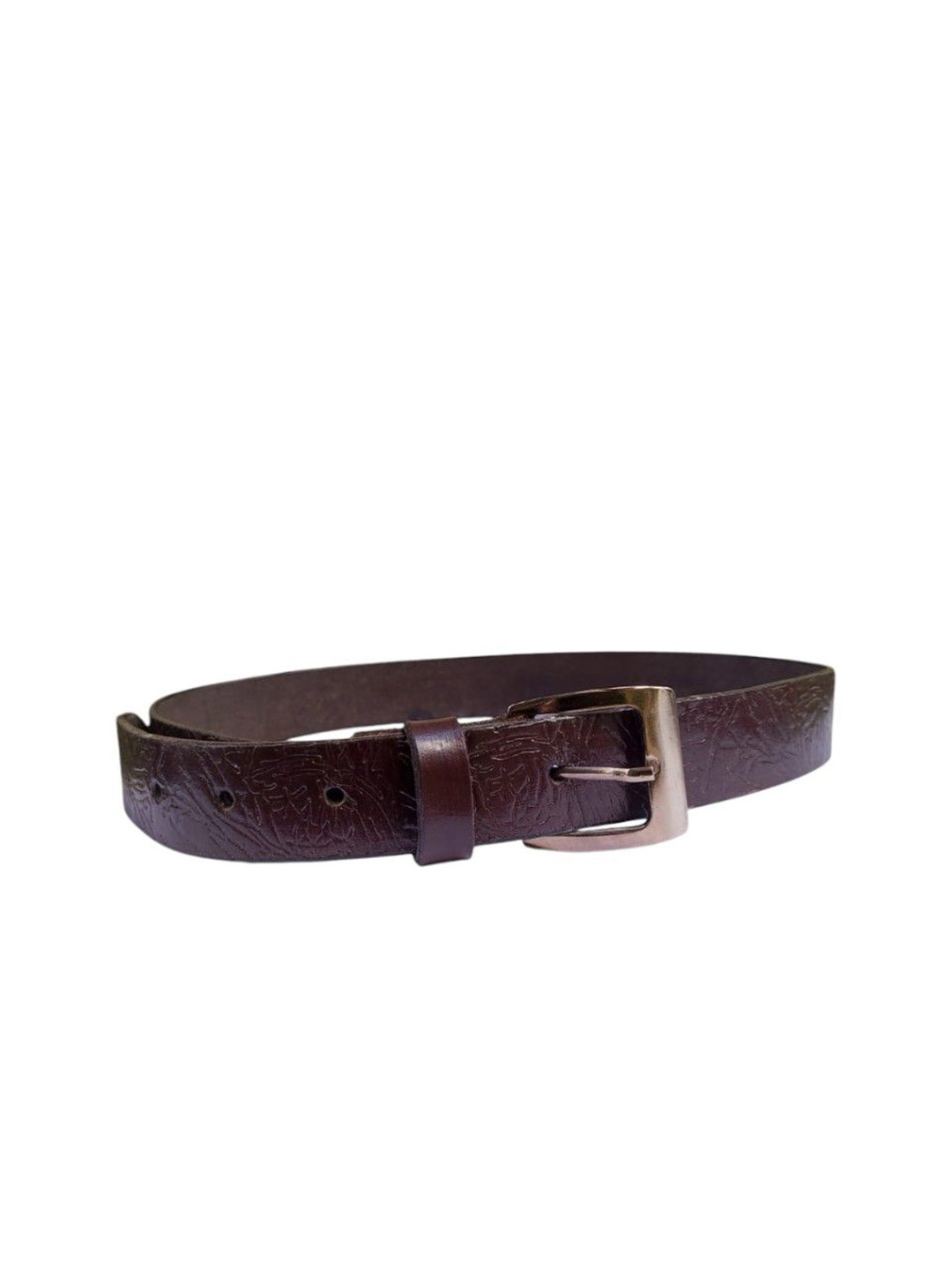 PERKED Men Textured Leather Wide Belt