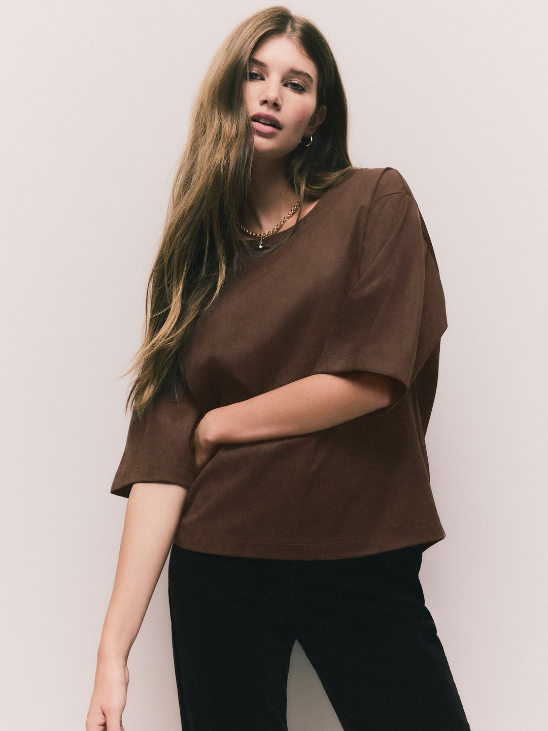 NEXT Suede Finish  Boxy Top