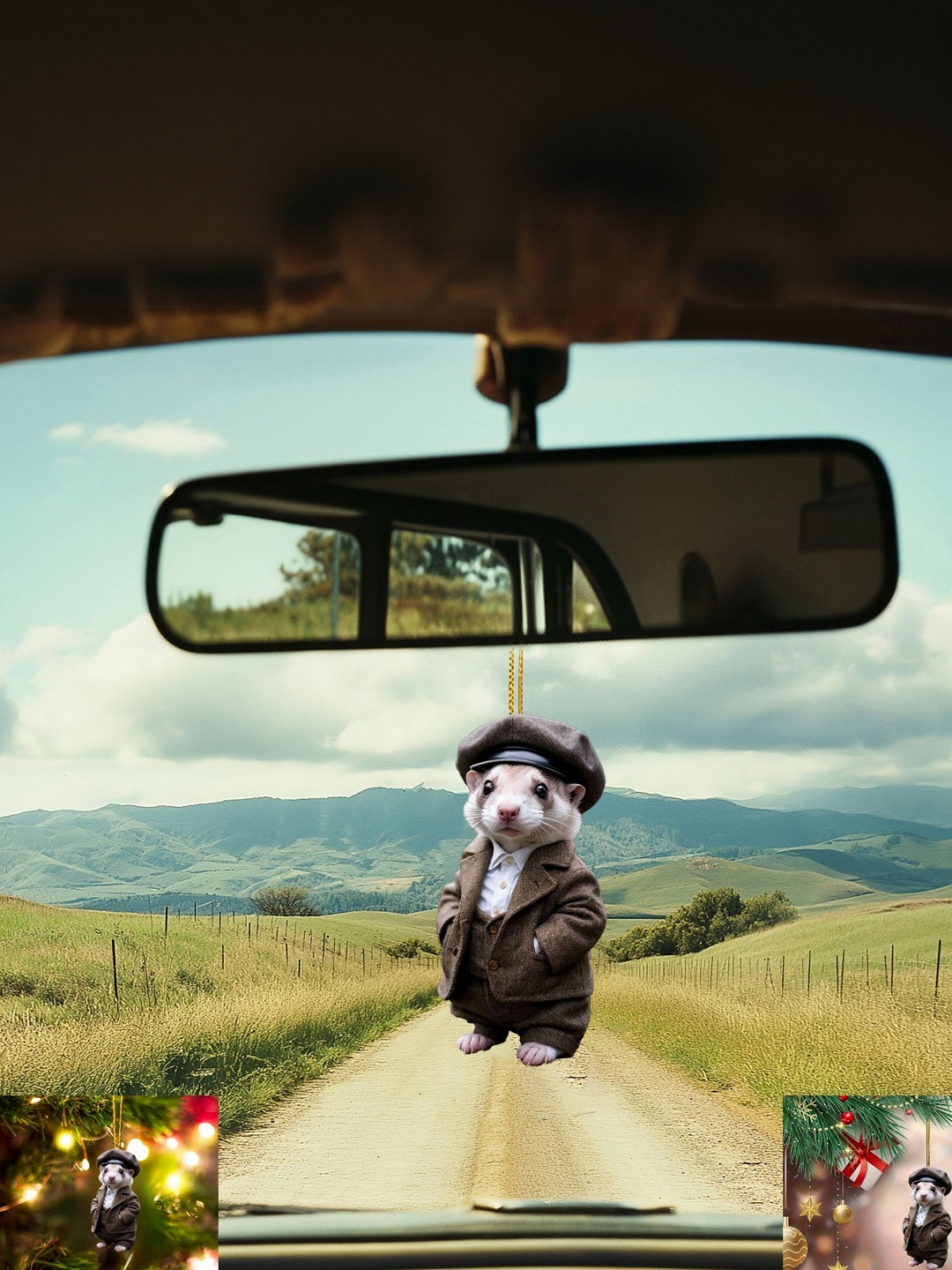 Spiaty Brown Glossy Figurine Mouse Miniature Showpieces