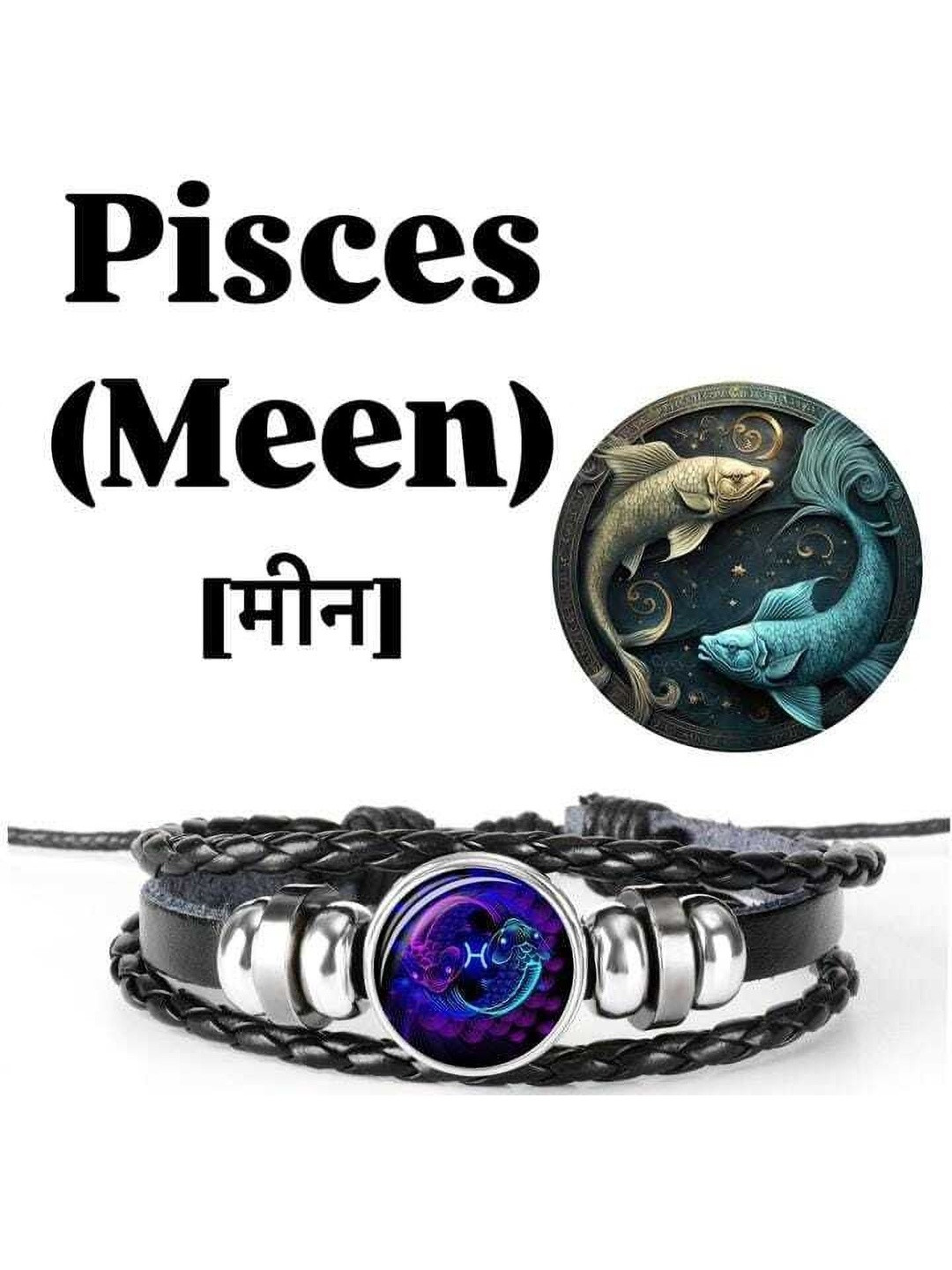 Ringzinnie Men Leather Artificial Stones Studded & Beaded Wraparound Bracelet