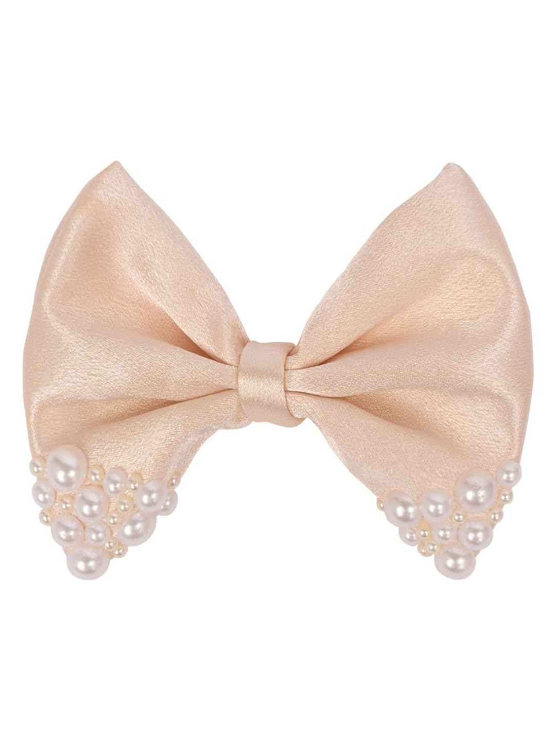 Aye Candy Girls Bow-Shaped Pearls Beaded Alligator Hair Clip