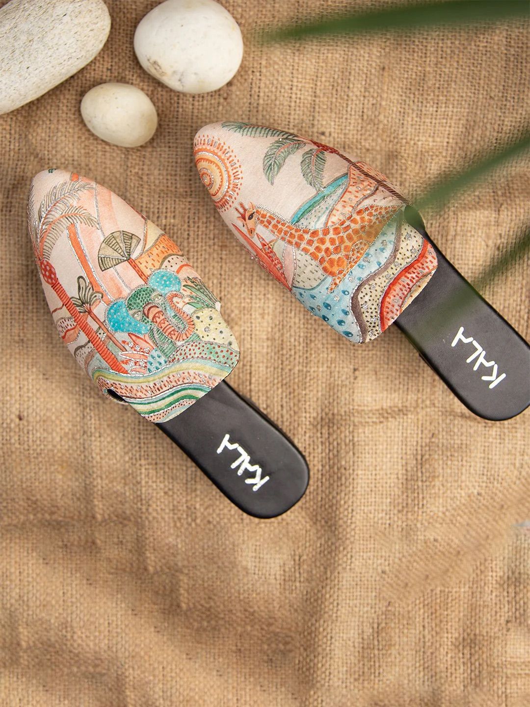 Kala India Women Printed Mules Flats with Slip-On