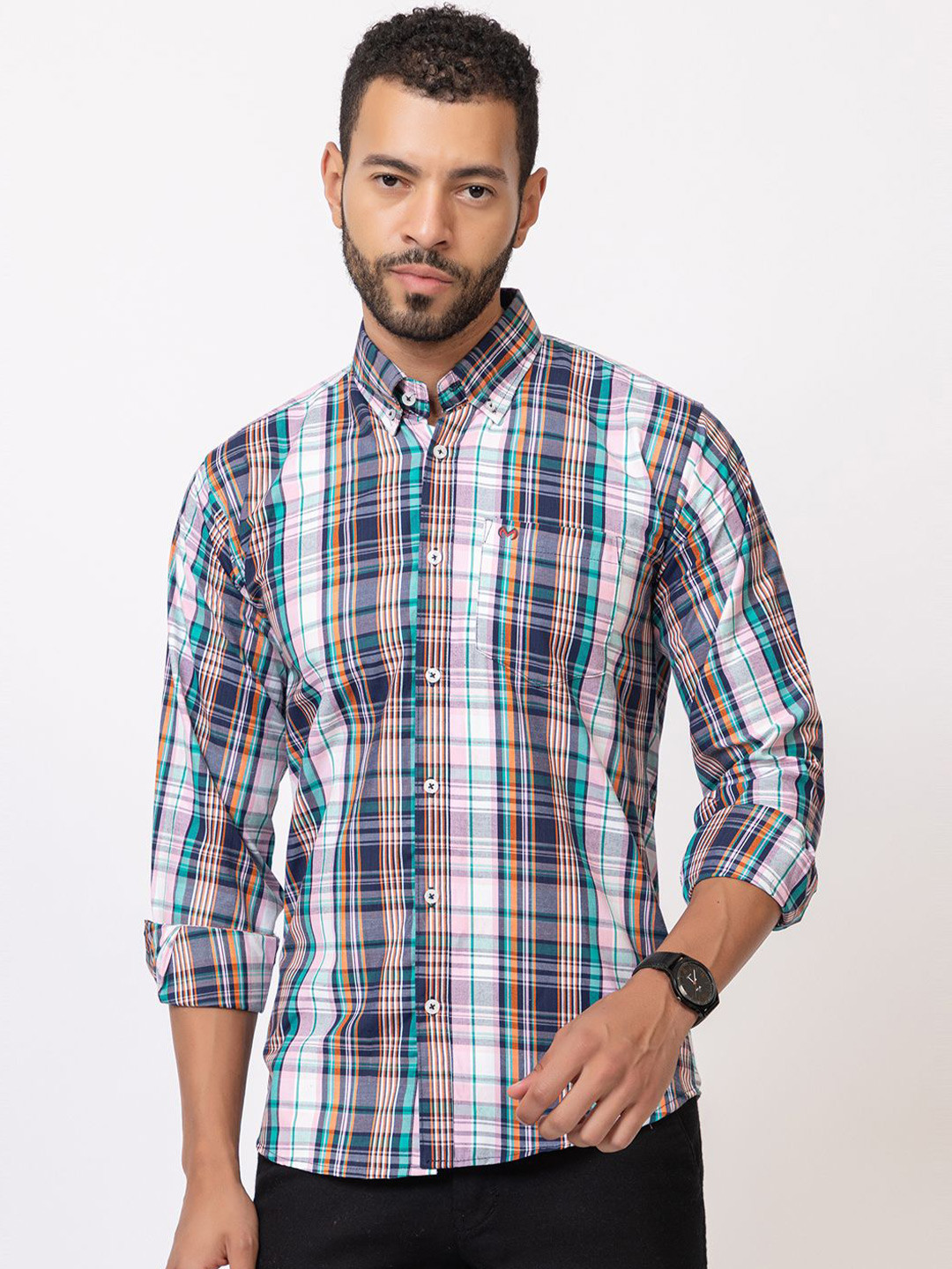 MODERNITY Men Comfort Slim Fit Tartan Checks Shirt