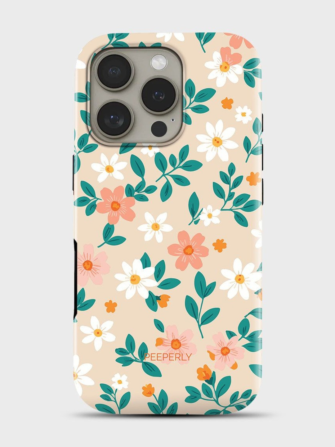 PEEPERLY Unisex iPhone 14 Pro Floral Pastel Haze Crystal Impact Resistant Back Case