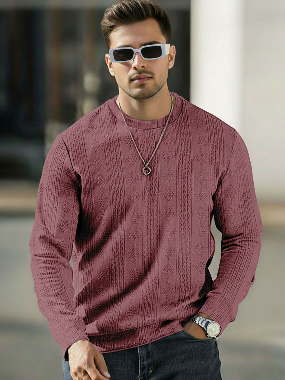 Force Men Round Neck Long Sleeves Regular Fit T-shirt