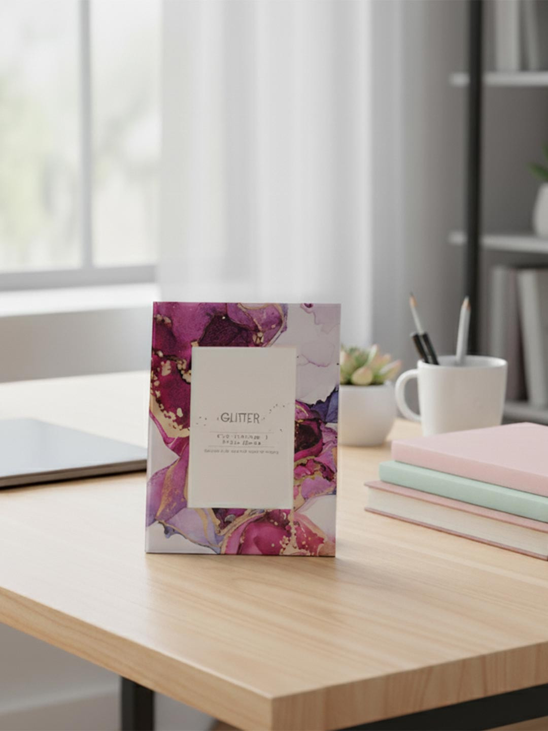 AARVI DECOR STUDIO Pink 1 Pieces Glass Table Photo Frame