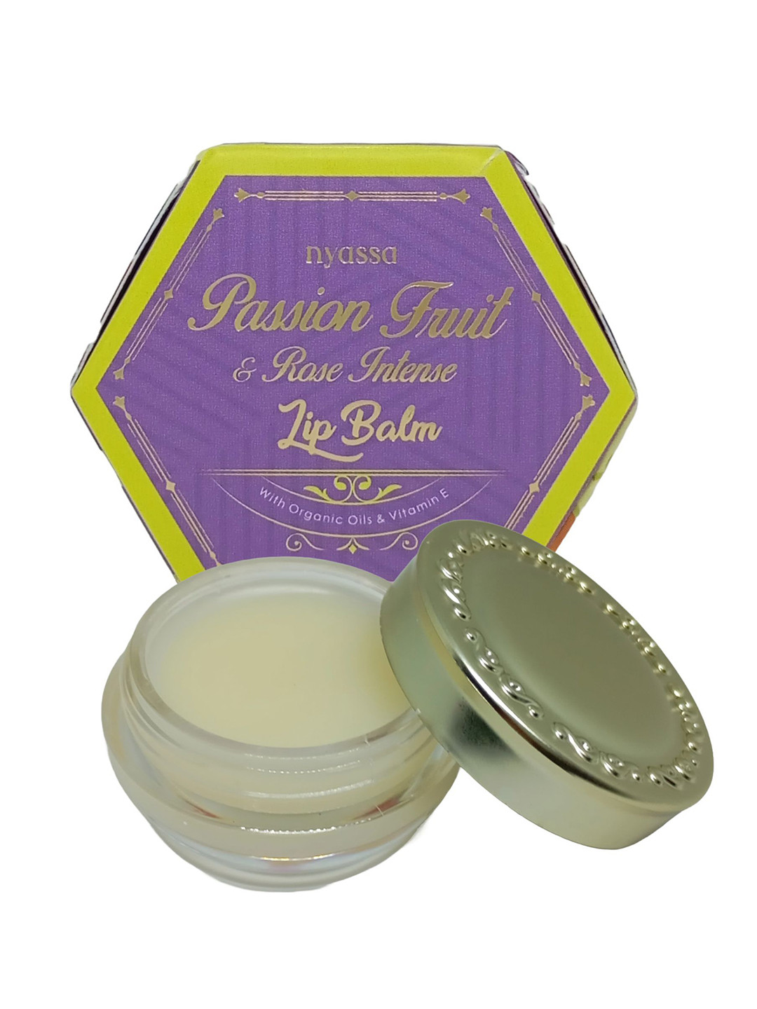 Nyassa Passion Fruit & Rose Intense Lip Balm With Organic Oil & Vitamin E - 10 g