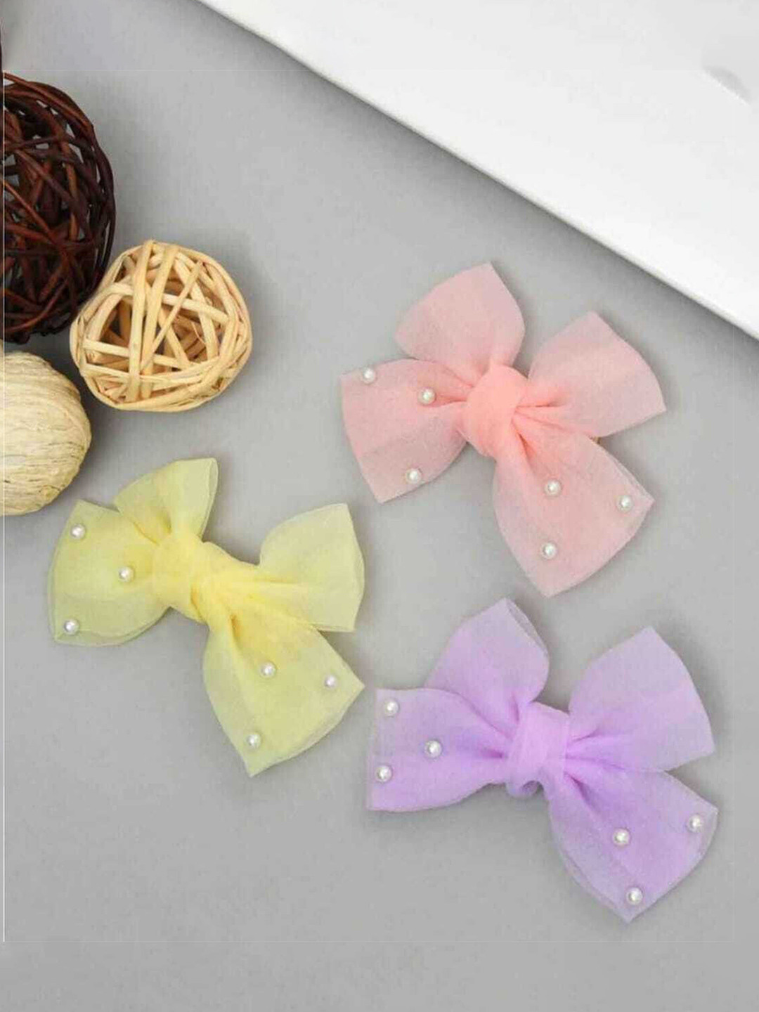 Medbuddy Women Pack Of 4 Net Bow Clip Hair Accessory