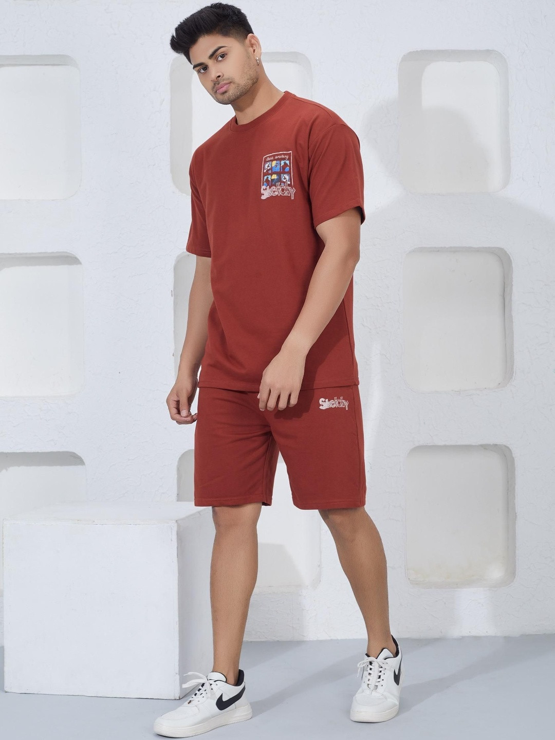 PRORIDERS Round Neck Pure Cotton Oversized T-Shirt & Shorts