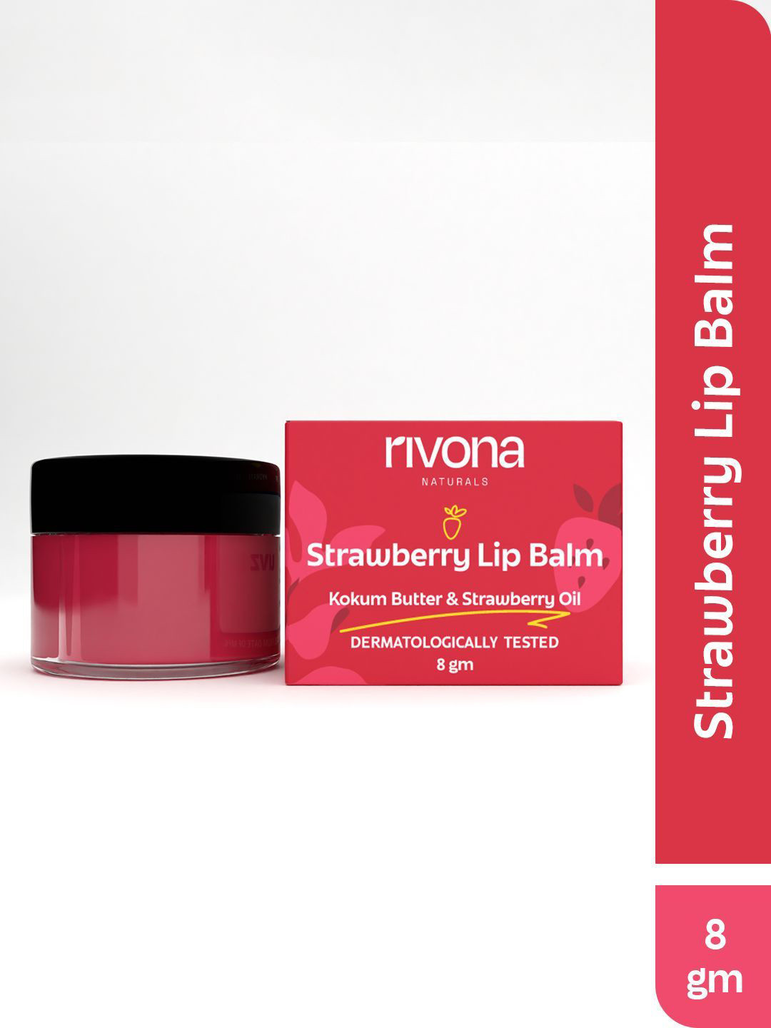 Rivona Naturals Strawberry Glossy Lip Balm With Kokum Butter-8gm