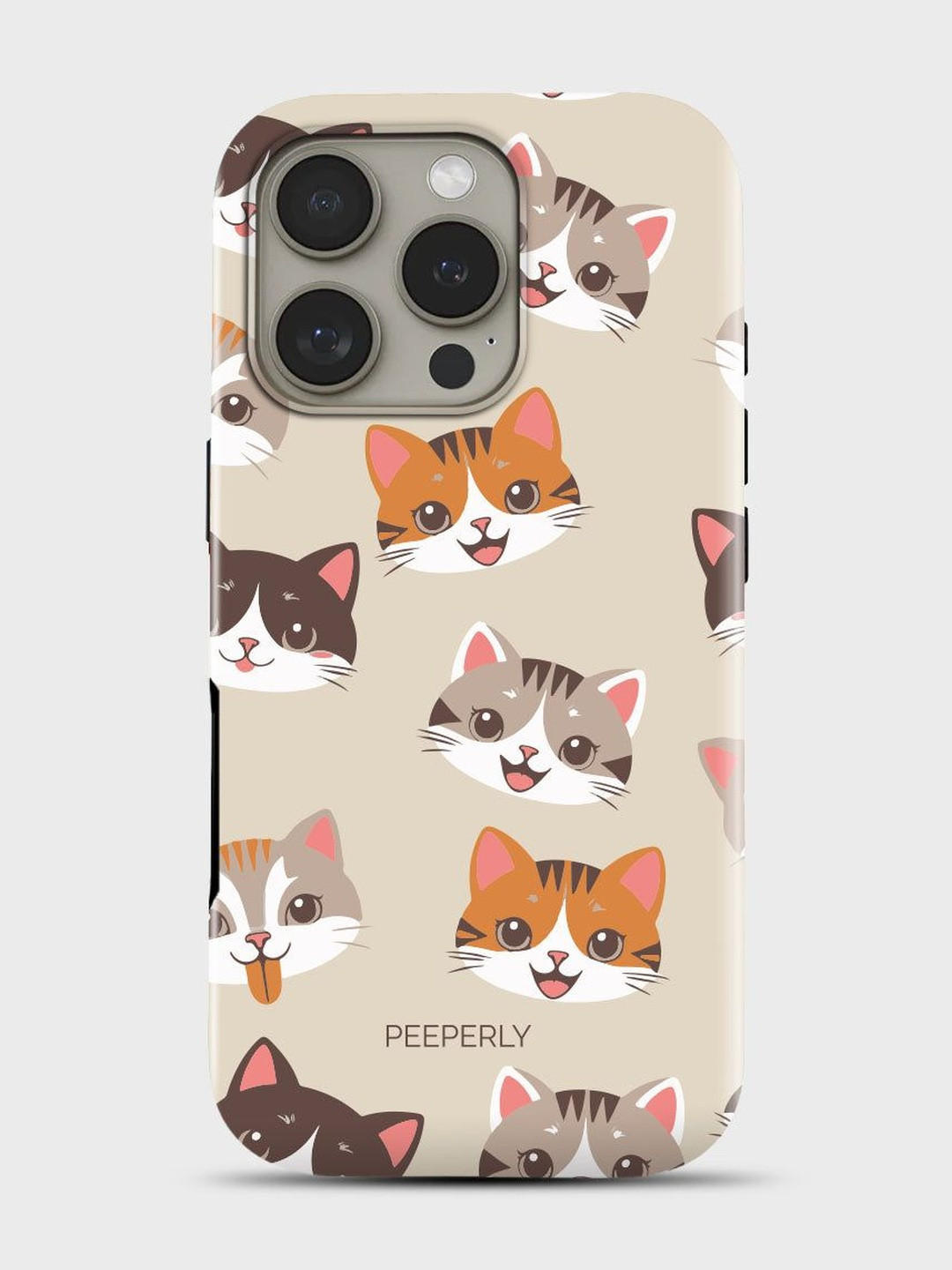 PEEPERLY Unisex iPhone 14 Pro Max Conversational Pretty Kitty Impact Resistant Back Case