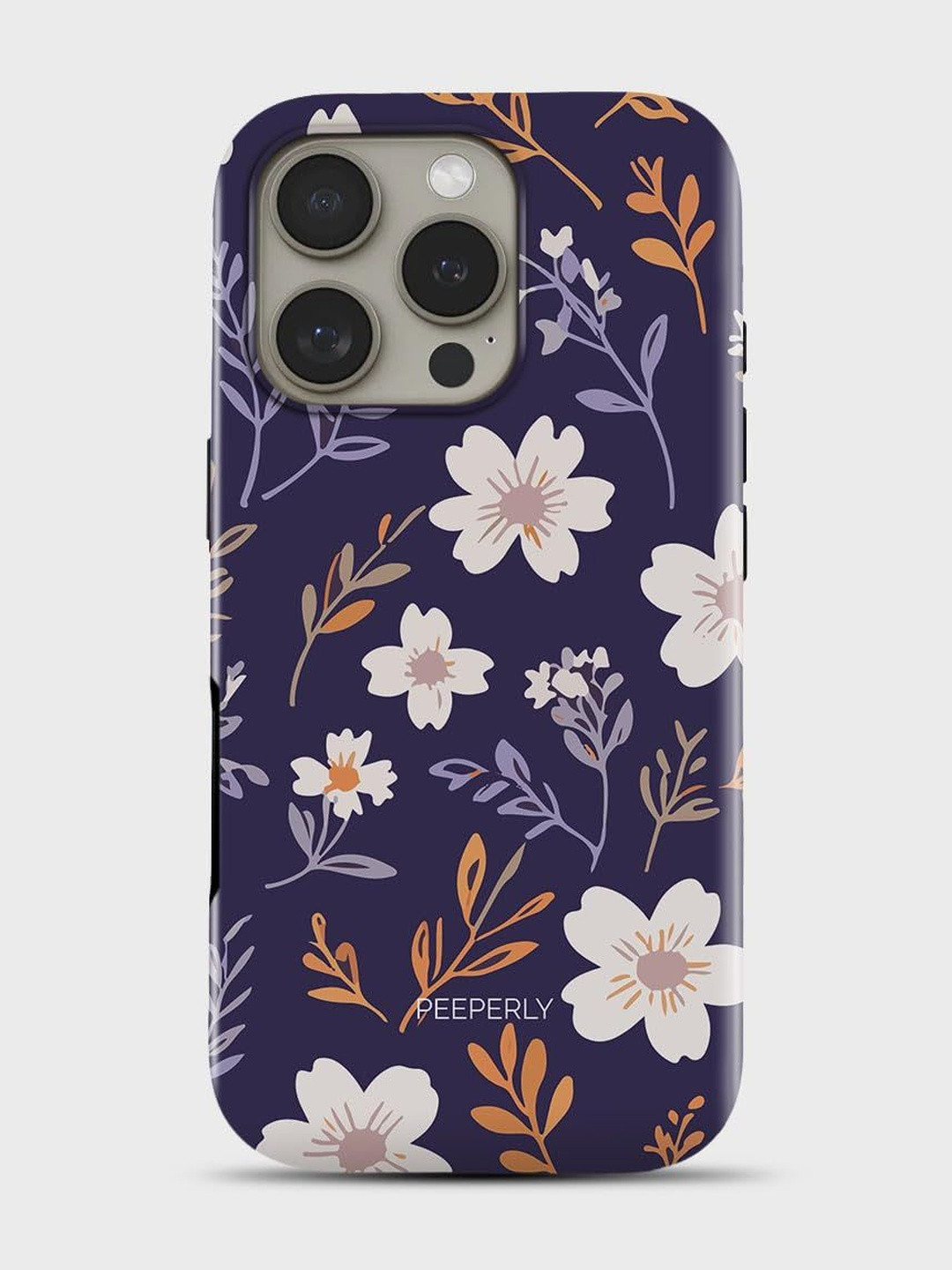 PEEPERLY Unisex iPhone 14 Pro Floral Vintage Glamour Crystal Impact Resistant Back Case