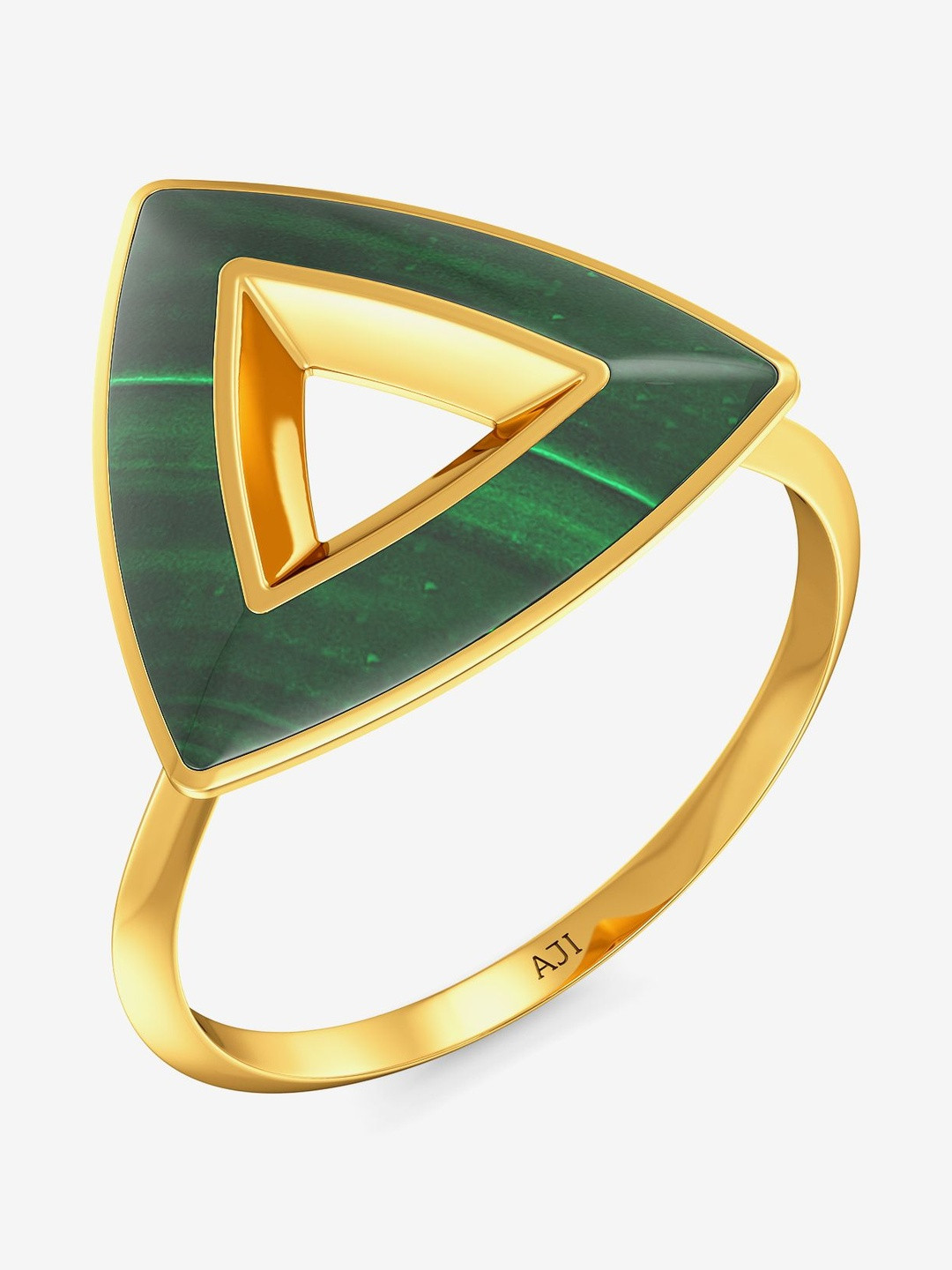 Joyalukkas 22Kt Gold TriStyle Greenish Youth Finger Ring - 3.9 g