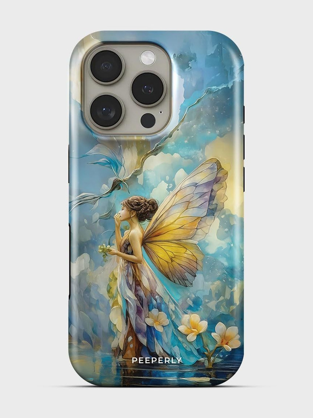 PEEPERLY Unisex iPhone 14 Pro Quirky Fairies Crystal Impact Resistant Back Case