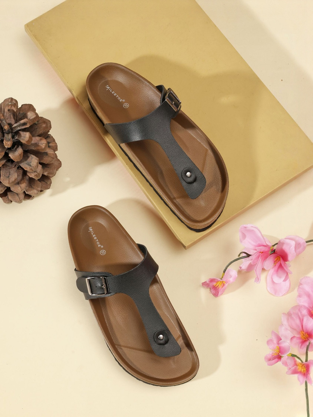 MILESTOE MERRY Women Casual T-Strap Flats with Buckles