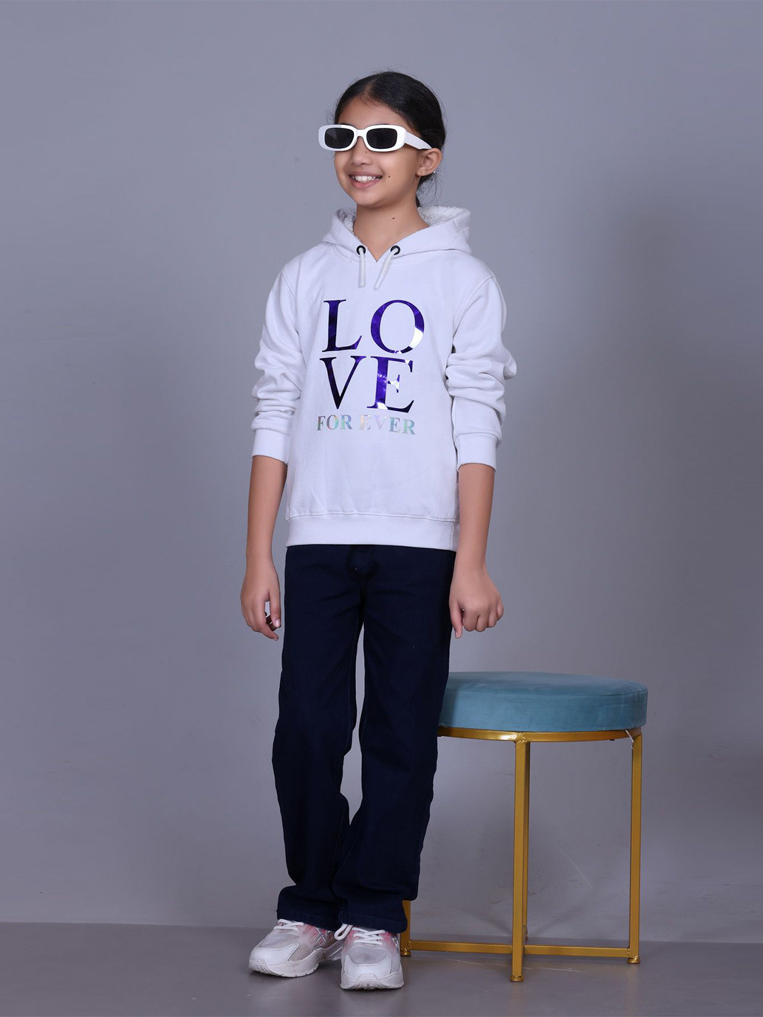 Come In Kids Girls Printed Hooded Sweatshirt