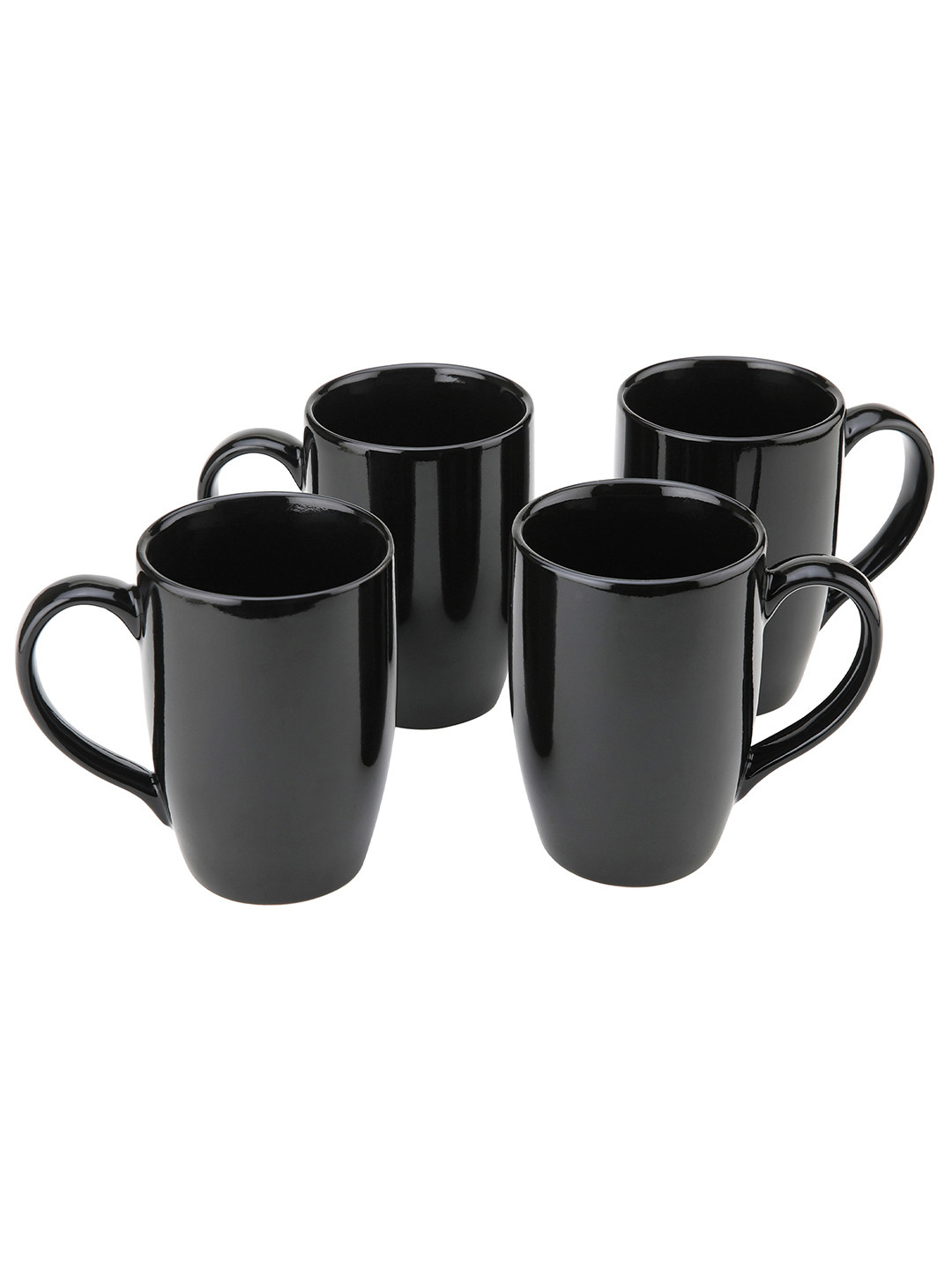 BODHI HOUSE Black Handcrafted Solid Ceramic Glossy Cups Set of Cups and Mugs