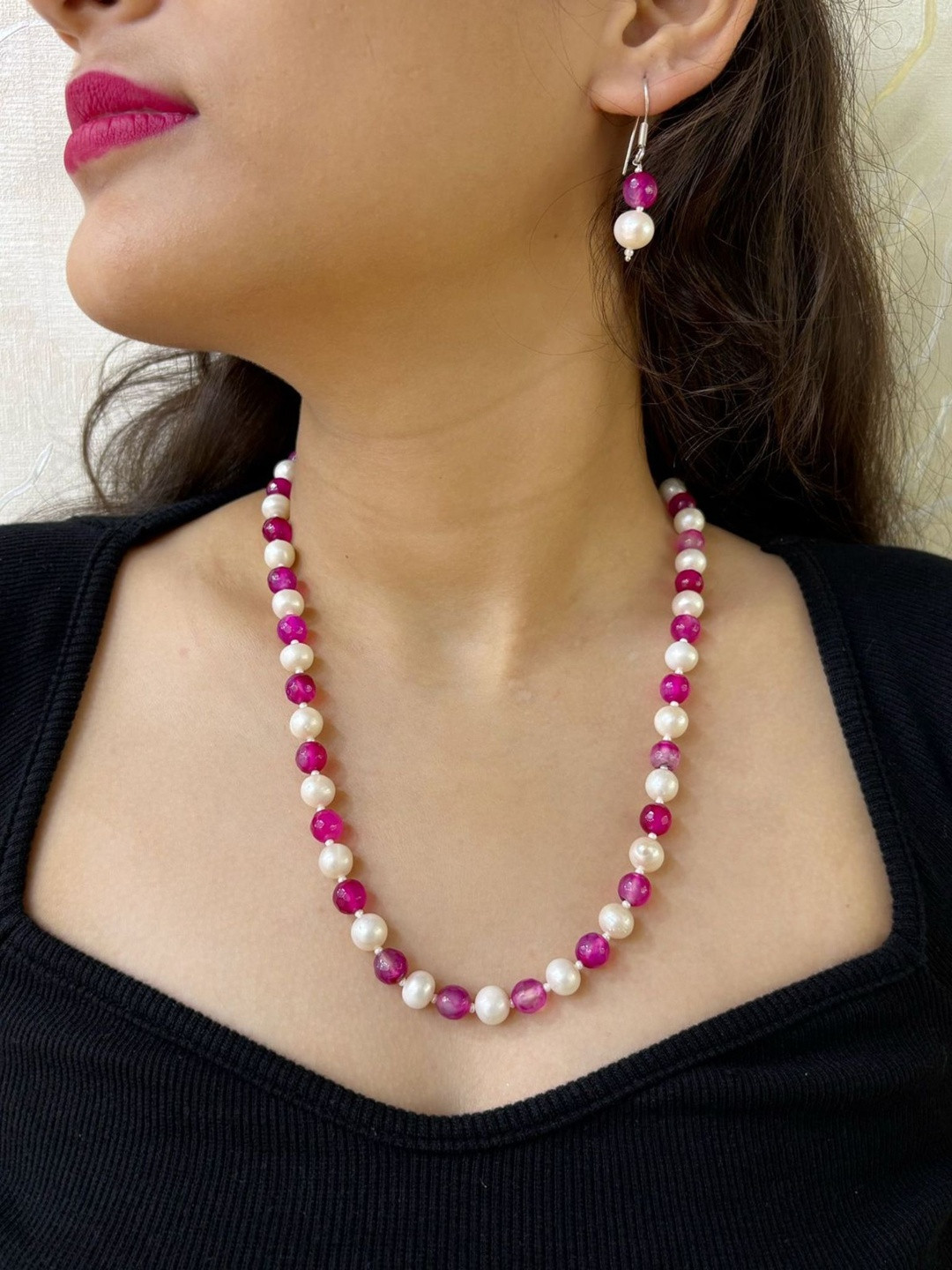 Gehna By  Beadazzled Woman Fresh Water Pearls-Beaded Jewellery Set