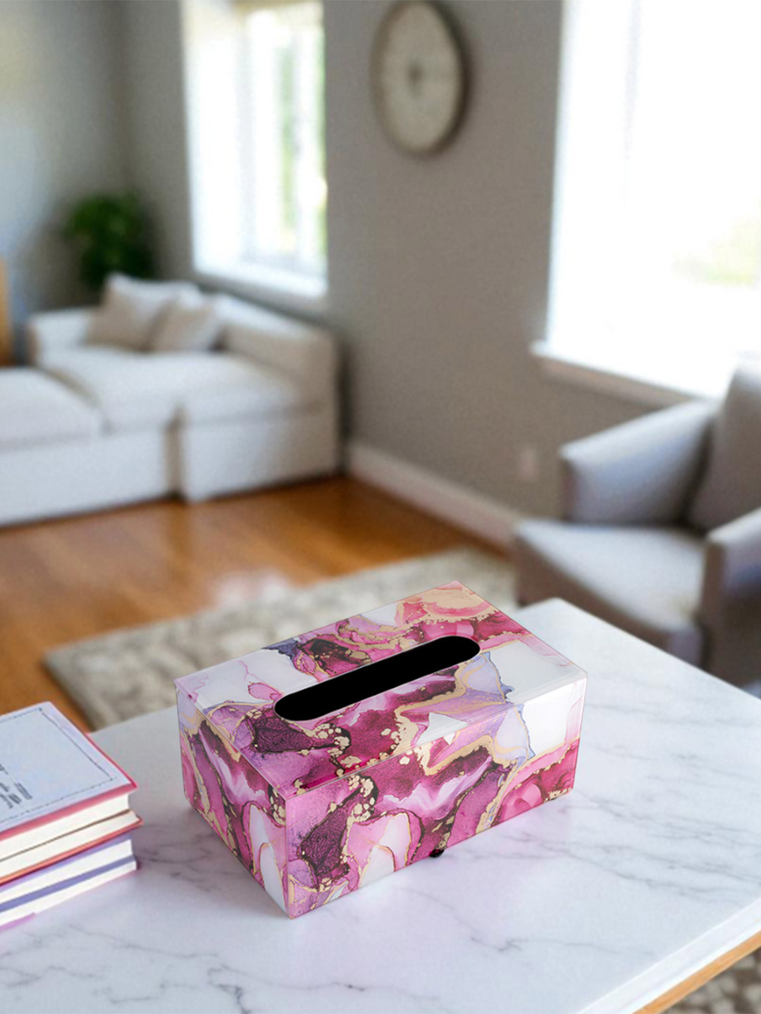 AARVI DECOR STUDIO Pink Leather Tissue Holders