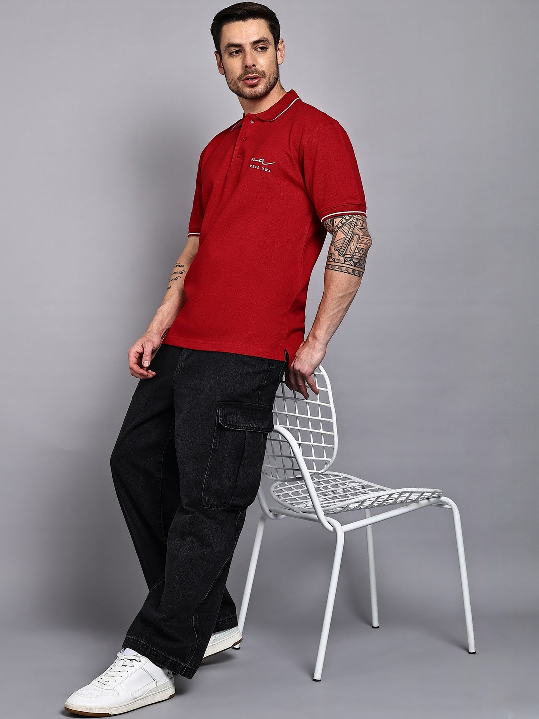 Nirmal Apparel Men Regular Fit Polo Collar Short Sleeve Cotton T-shirt