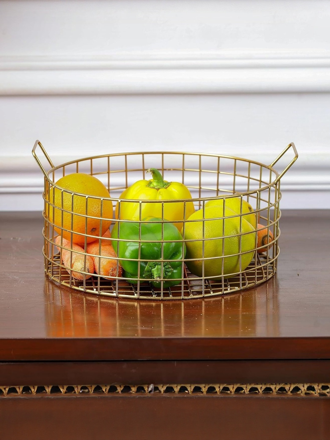 CRAFT BRIO Gold-Toned Metal Easy to Clean Core Fruit and Vegetable Basket