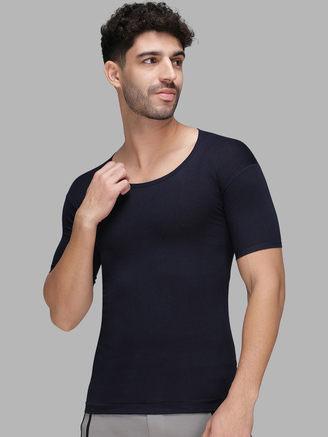 Amul Comfy Men Pack of 9 Plain Cotton Short Sleeves Innerwear