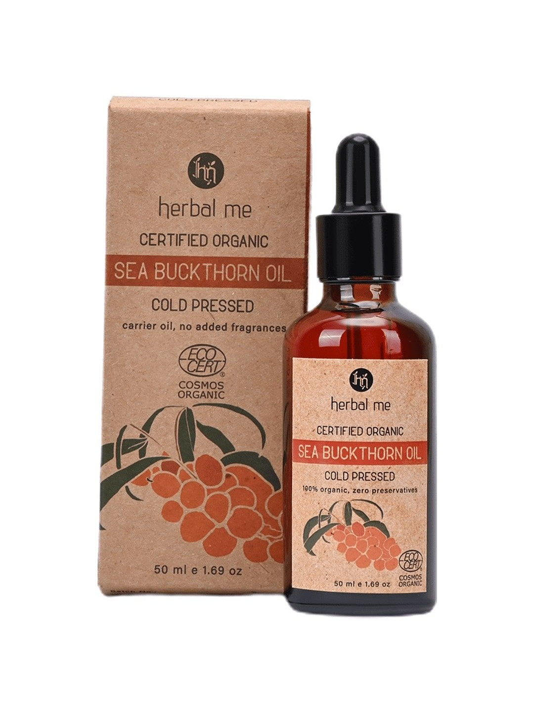 HERBAL ME 100% Organic Cold Pressed Sea Buckthorn Oil - 50 ml