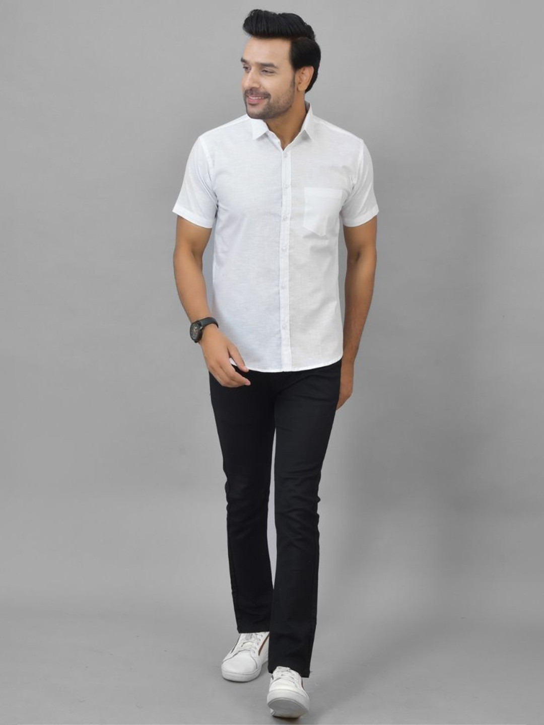 ETC X D To Life Style Men Comfort Fit Solid Spread Collar Cotton Casual Shirt