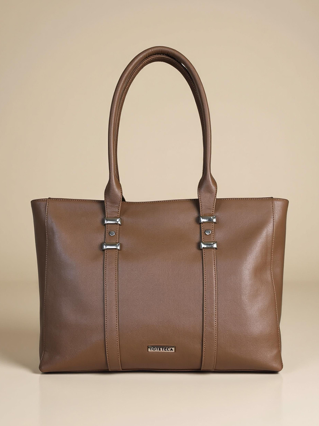 Toteteca Structured Laptop Shoulder Bag With Applique