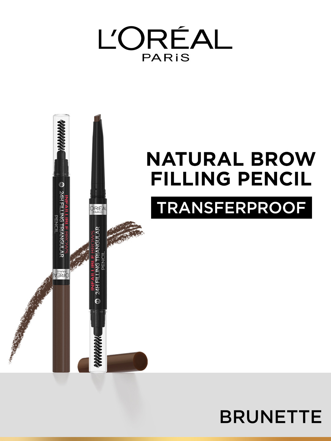 LOreal Paris Infallible Brow 24H Filling Triangular Pencil - 1g - 3.0 Brunette