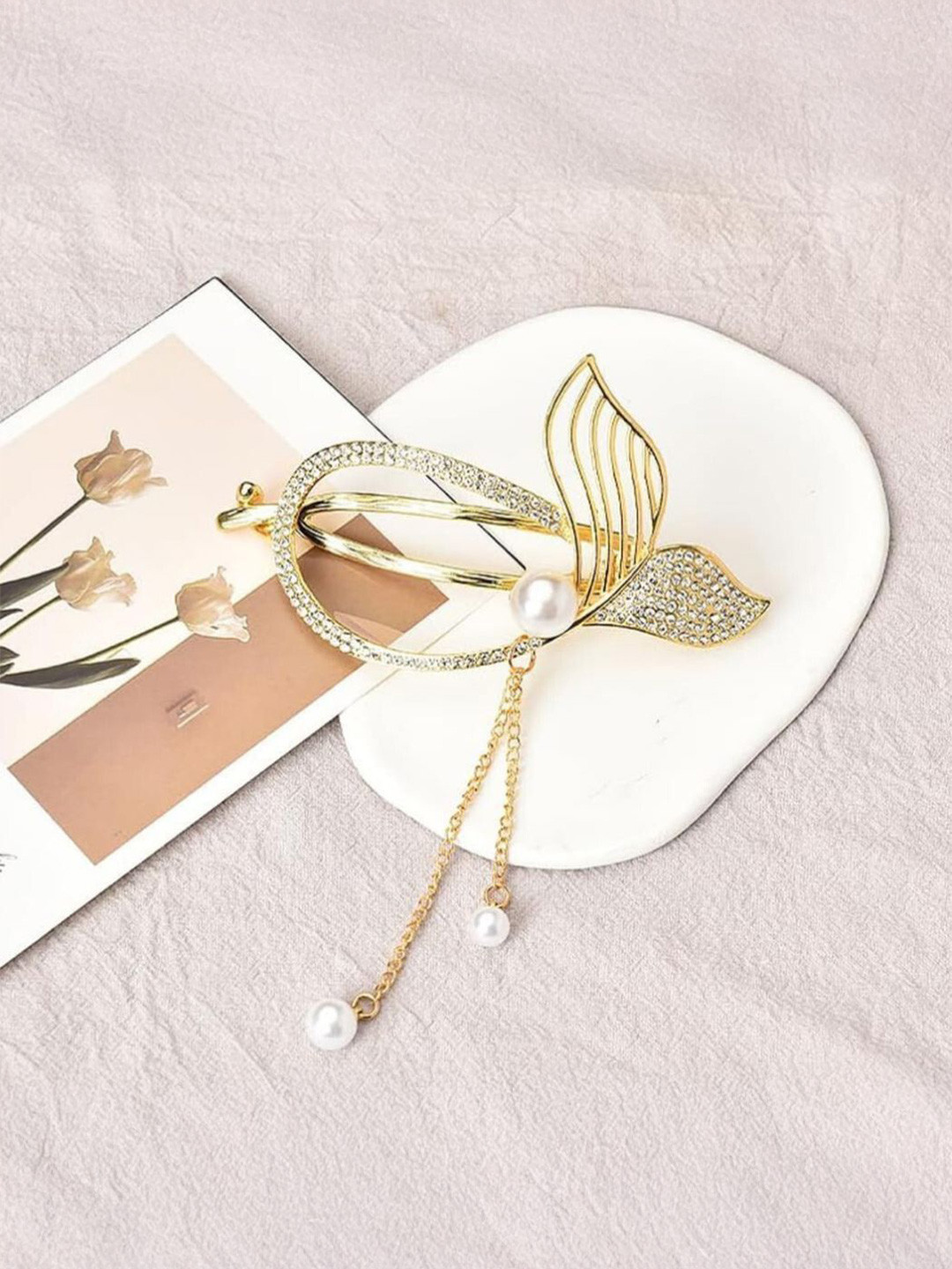 Medbuddy Women Gold Metal Claw Clip Hair Accessory