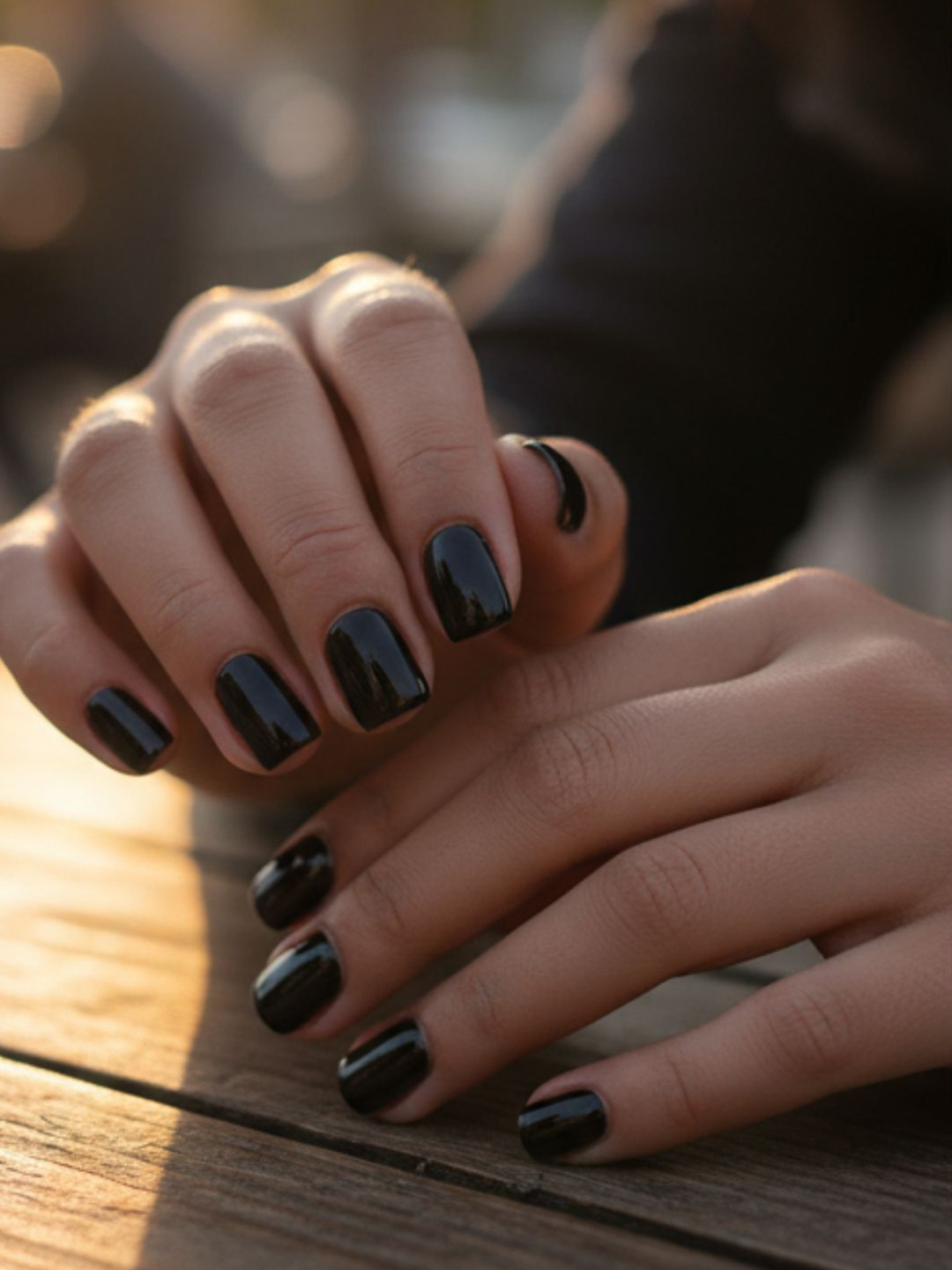 LICK 24 Pieces Press On Nails Extension With Quick Dry Nail Glue - Black