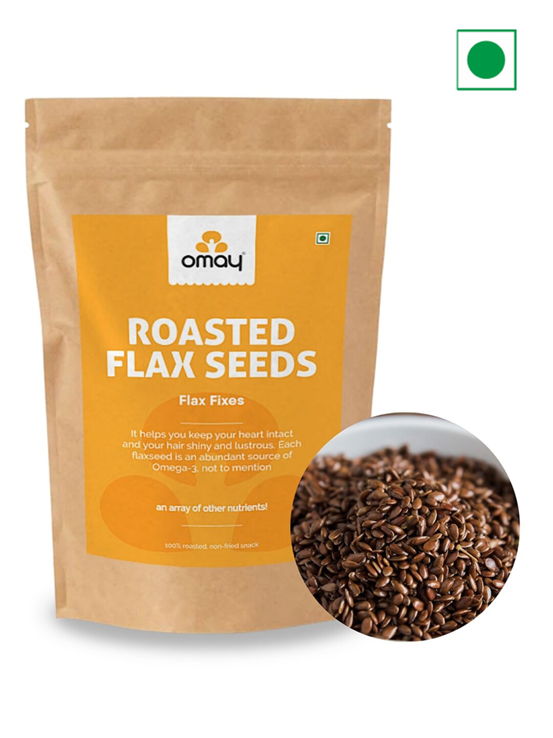Omay Foods Roasted Flaxseeds - 400g