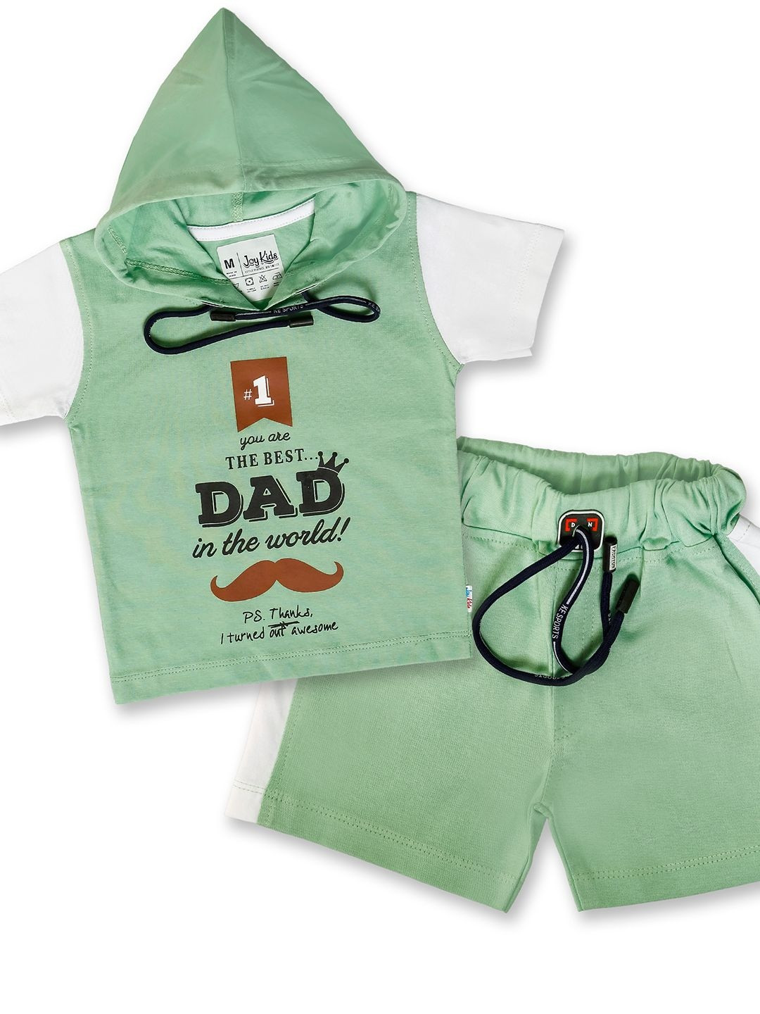 Joy Kids Boys Best Dad Hooded T-Shirt & Shorts Clothing Set