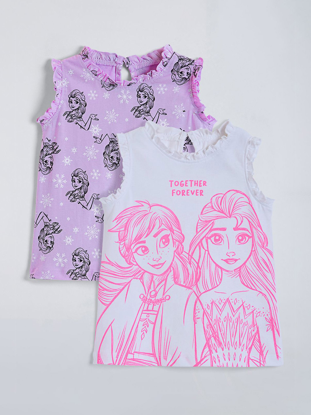 Hopscotch Pack Of 2 Girls Printed Sleeveless Tops